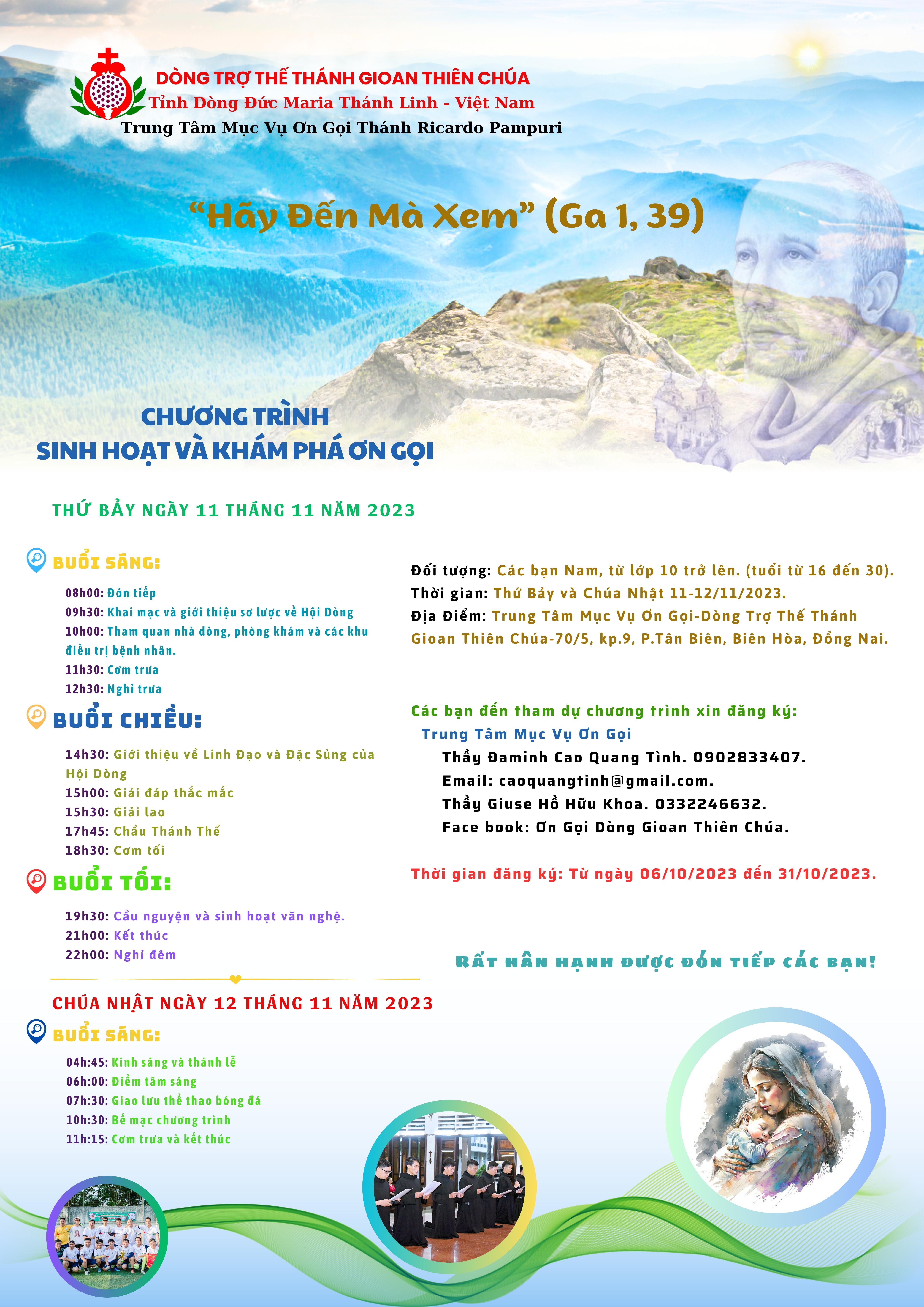 Mục vụ ơn gọi dòng Thánh Gioan Thiên Chúa